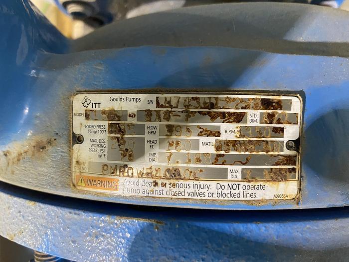 Used Used Goulds 3196 size 3X4-7 carbon steel centrifugal pump