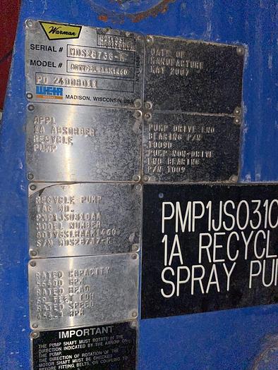 Used Used Weir Warman Model 80TYGSLRAAM1460 slurry pump