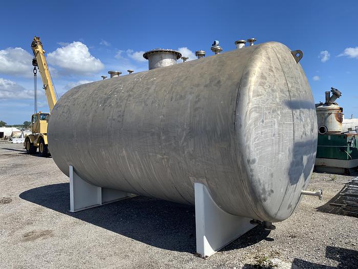Used Used Industrial Metal Works Inc.  approximately 7000 gallon stainless steel horizontal storage tank