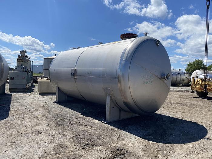Used Crown Iron Works Co. 11,100 gallon 304L stainless steel horizontal pressure  tank