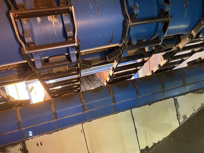 Used Used Bruks 70' Back-On Truck Dump with optimized smooth cargo flow receiving hopper