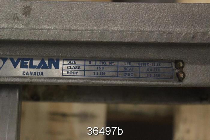 Used Velan 8" Hand Operated Knife Gate Valve, L15-0310C-13SL #36497