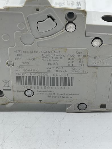 Used AB ALLEN BRADLEY 1489-M1C200
