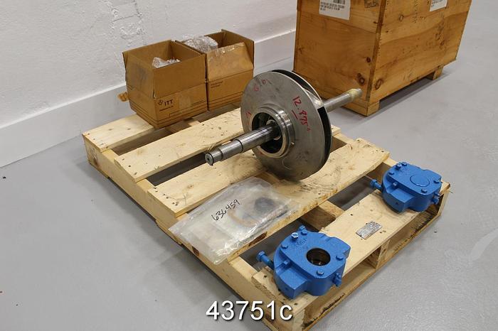 Unused Goulds 3410 4x6x13 Rotating Assembly, 5-Vane Stainless Steel Impeller #43751