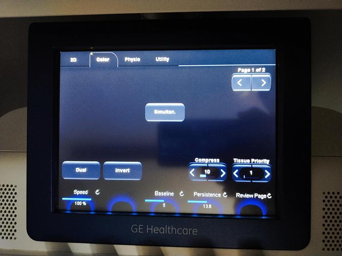 Gebraucht GE Vivid T8 Ultraschallsystem für Herz- und Gefäß-Ultraschall mit Kardio Sonde SW: R1.0.7