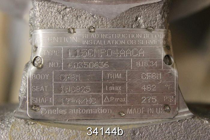 Used Neles Jamesbury 4" Butterfly Valve, L15CMP04AACA #34144