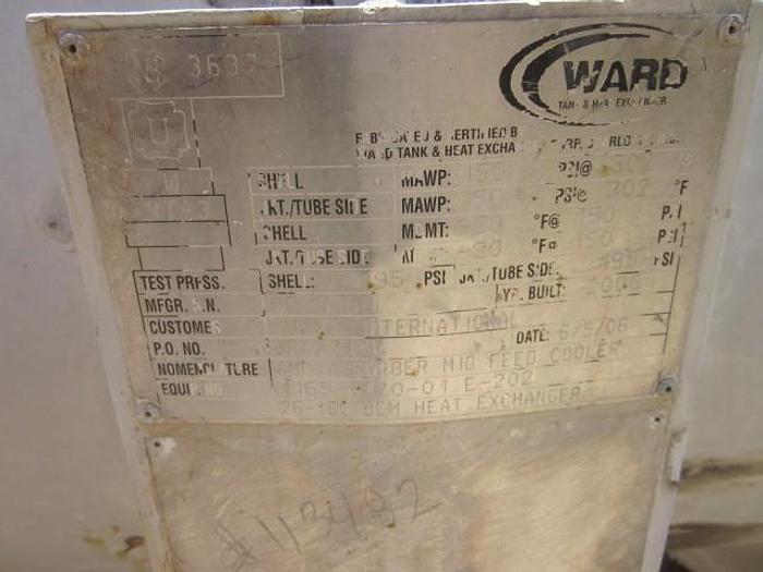 Used Used Ward Tank and Heat Exchanger approximately 966 square foot 316L stainless steel Shell and Tube Heat Exchanger