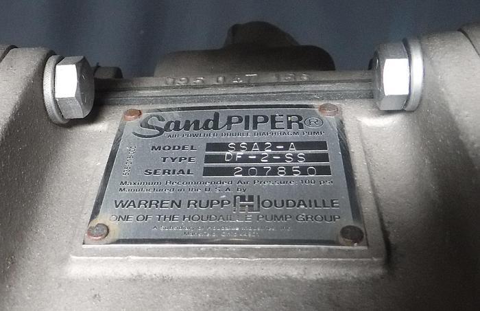 Used USED SANDPIPER AIR-POWERED DOUBLE DIAPHRAGM PUMP, MODEL SSA2-A