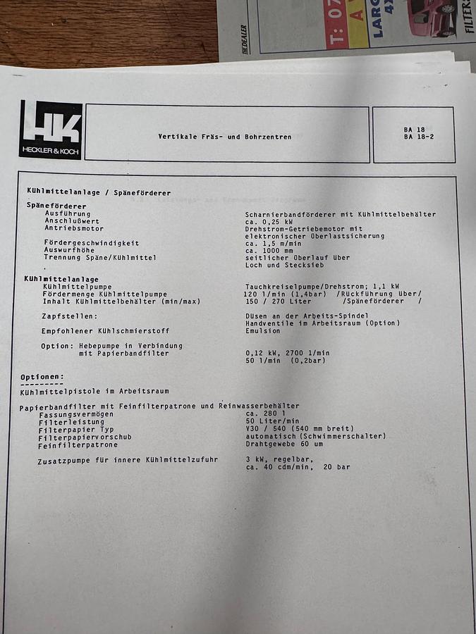 Used Heckler & Koch BA 18 CNC Machining Centre | 4 Axis | Siemens Sinumerik