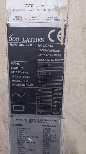 Used 1996 Harrison Alpha 550 Teach Turn Lathe