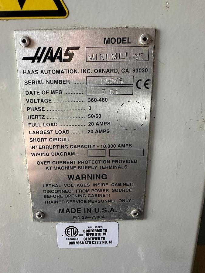 Used 2001 HAAS Mini-Mill