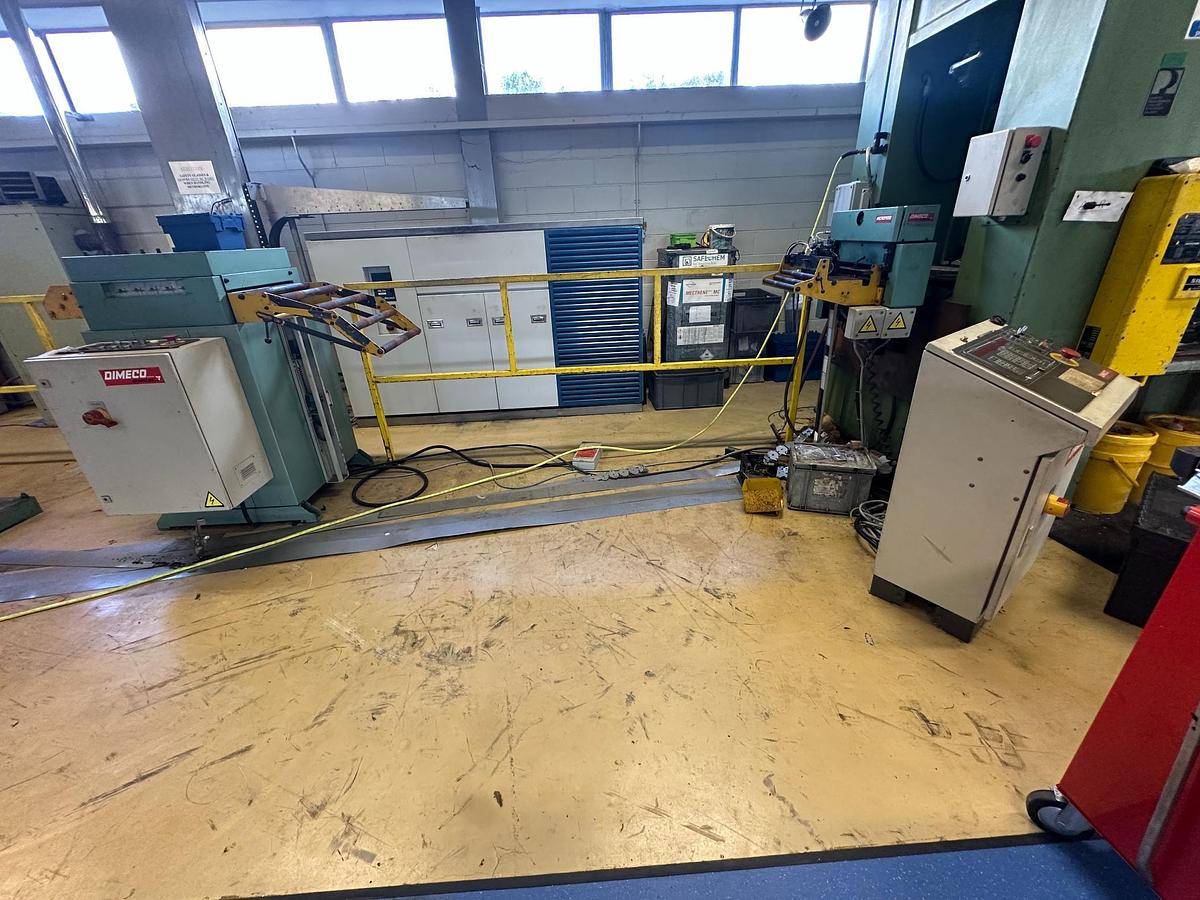 Used 1983 Fritz Müller SDZ 250.6.2 250 Ton Hydraulic Press with Dimeco Coil Line
