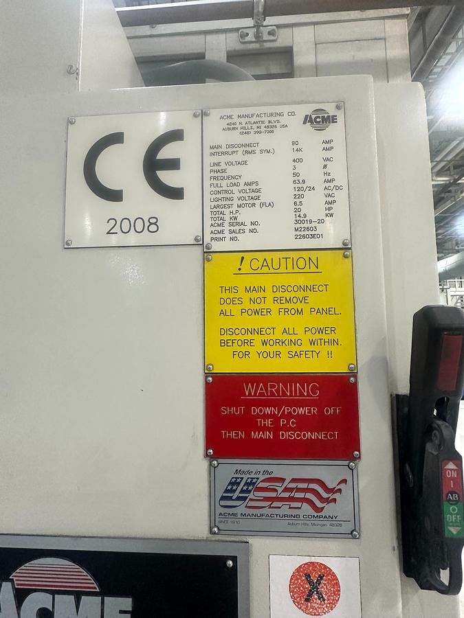 Used 2008 ACME Manufacturing Company. Polishing Cell