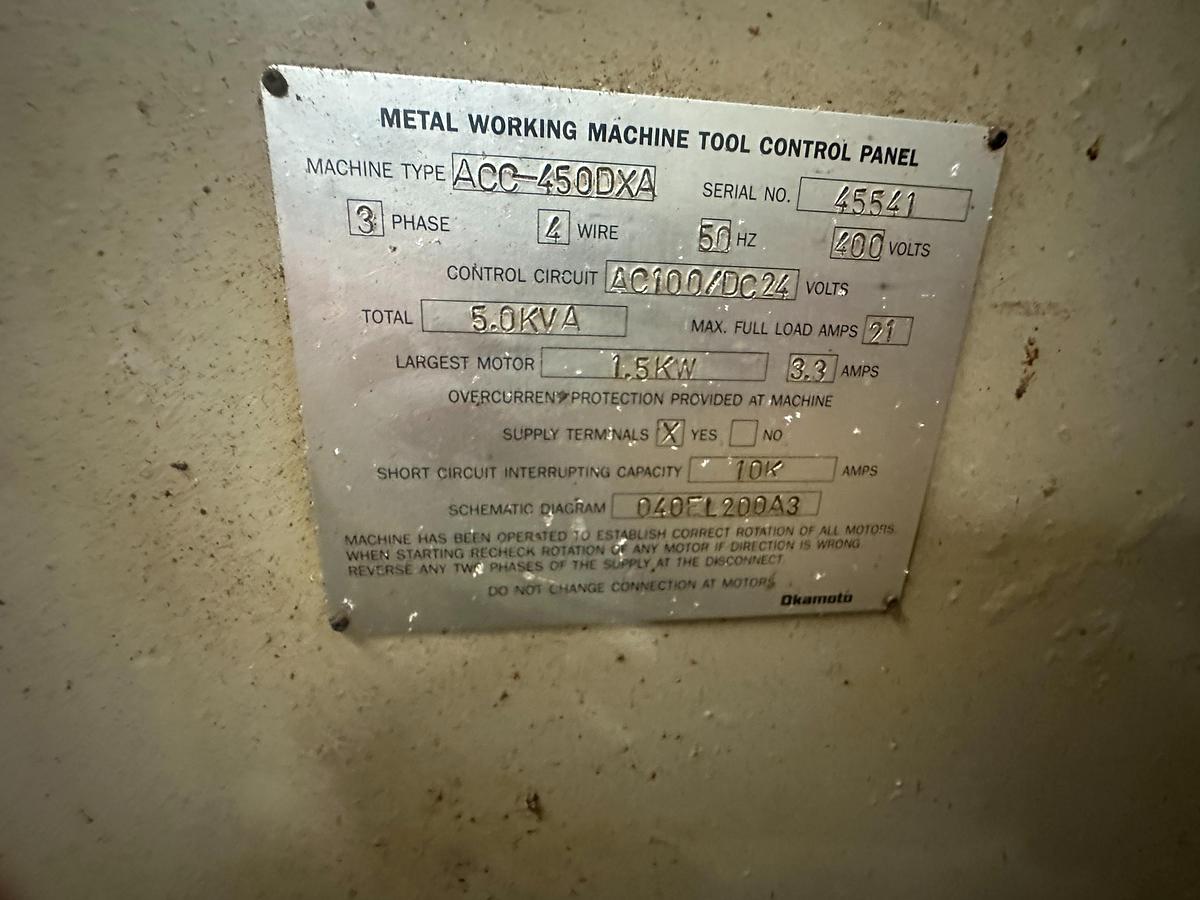 Used 2001 Okamoto ACC-450DXA