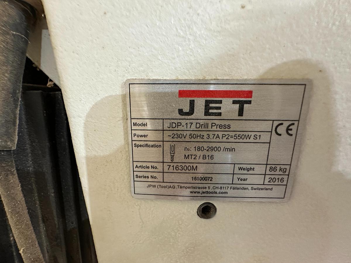 Used 2016 Jet JDP-17 Pedestal Drill