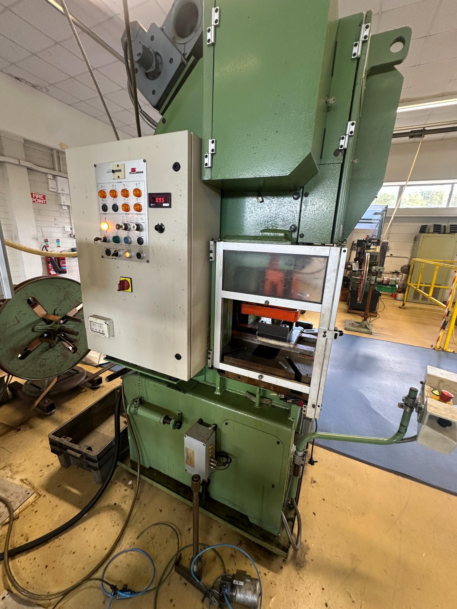 Used 2000 Presse Ross 40V-4 40 Ton Mechanical Press with Soprem Decoiler