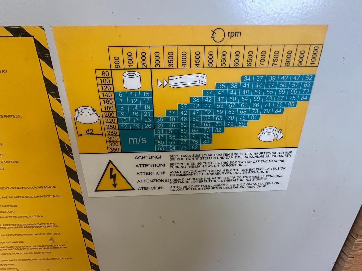 Used 2005 Griggio T220 Spindle Moulder with Comatic AF/34 Feeder
