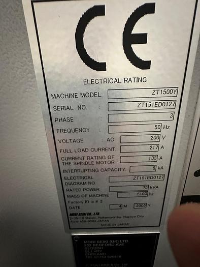 Used 2005 Mori Seiki ZT-1500Y CNC Turning Centre