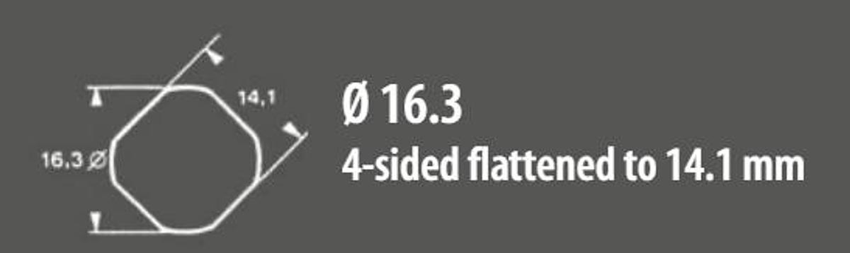 Alfra 01427 - 16.3mm Hole Puncher with 4 Flattened Sides