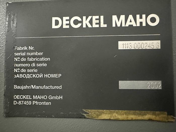 Used 2002 Deckel Maho DMU80T 5 Axis Machining Centre