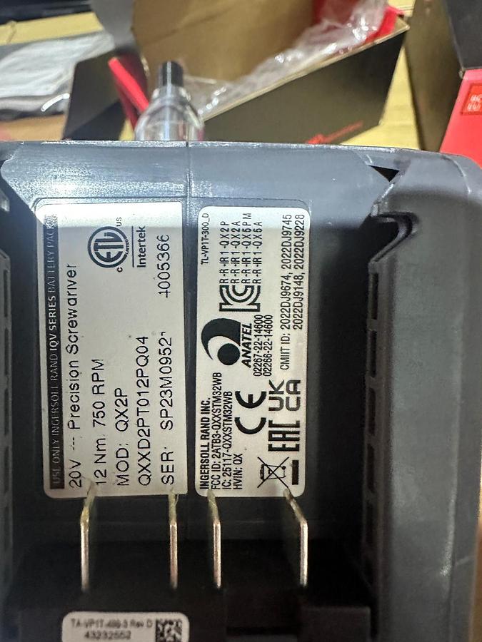 Used Ingersoll Rand QXBN Cordless Precision Screwdrivers – 3 Units + Chargers & 20V Batteries – Excellent Condition