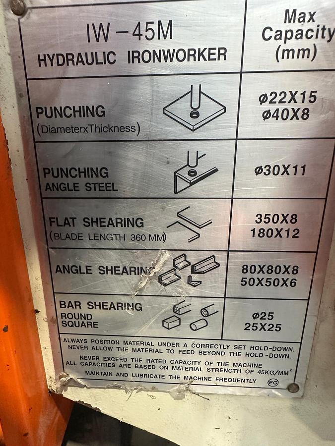 Used 2007 Sunrise IW-45M Ironworker