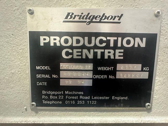 Used 2004 Bridgeport  VMC1000/22 Vertical Machining Centre