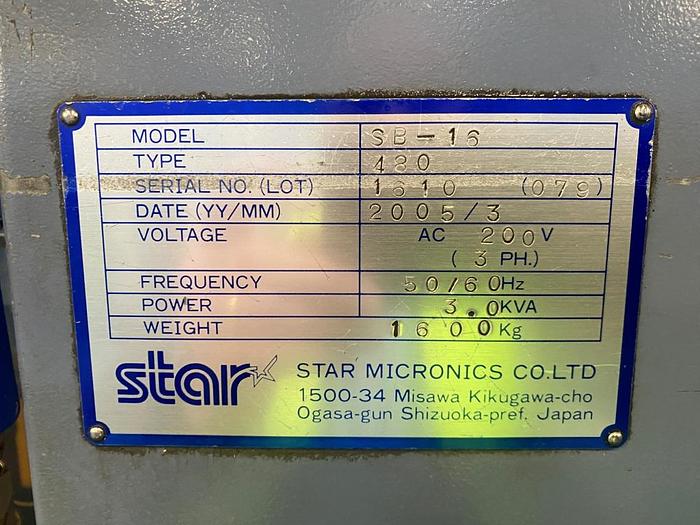 Used 2005 Star SB-16 Sliding Head CNC Lathe