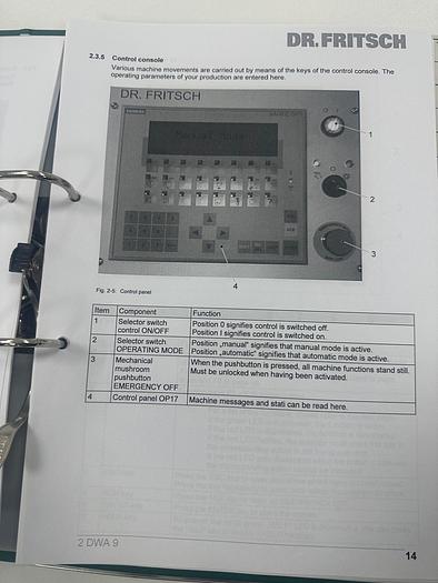 Used DR. Fritsch DWA 9 Dosing & Weighing Machine