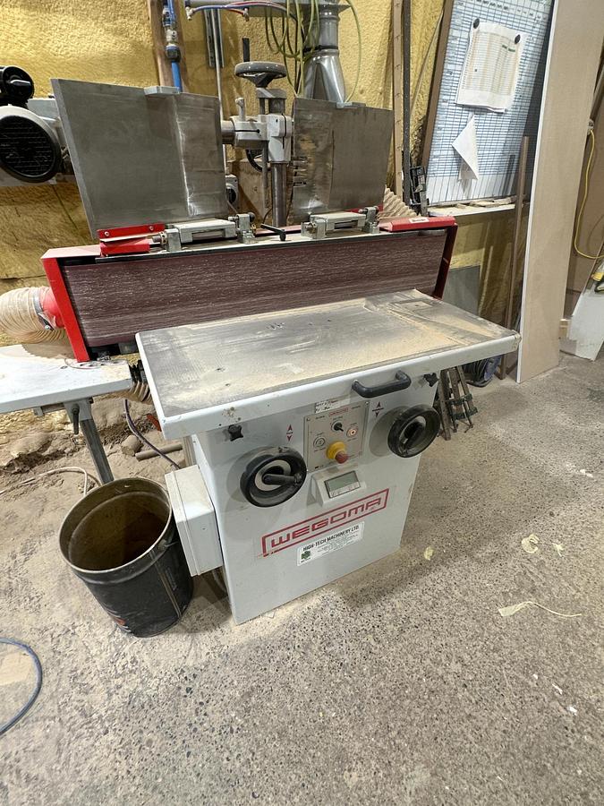 Used 2016 Wegoma EKS 2600 FU Veneer & Solid Wood Sanding Machine with Maggi Steff 2034 Feeder