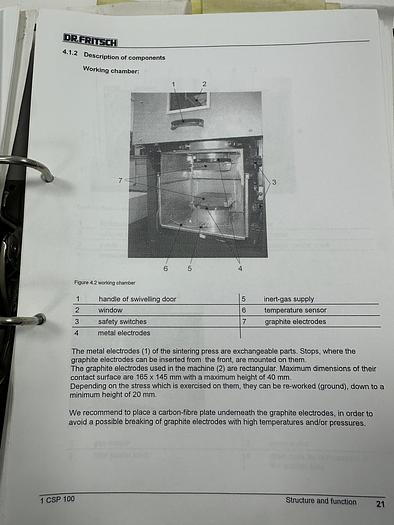 Used DR. Fritsch CSP 100 Sintering Press