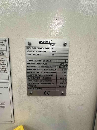 Used 2001 Hardinge EMAG Vertical CNC Lathe VL 3