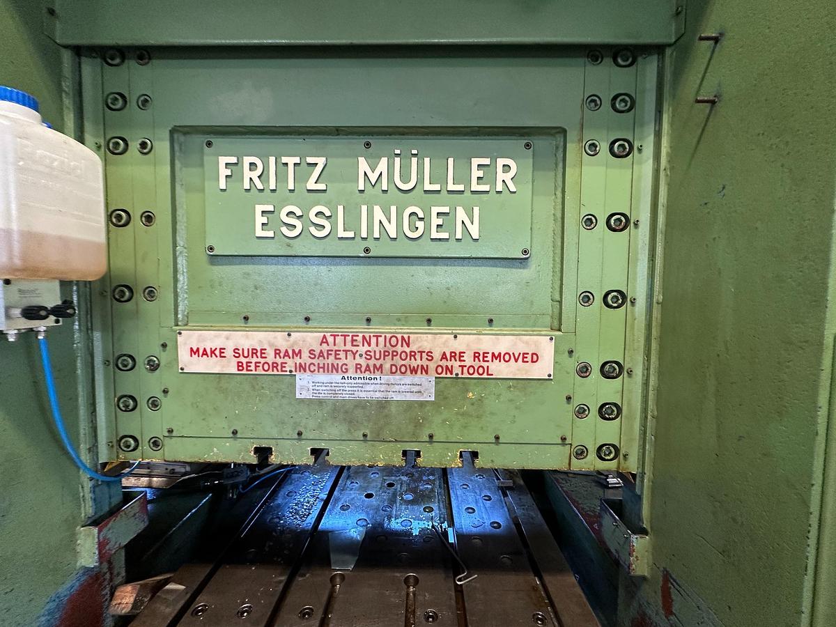 Used 1983 Fritz Müller SDZ 250.6.2 250 Ton Hydraulic Press with Dimeco Coil Line