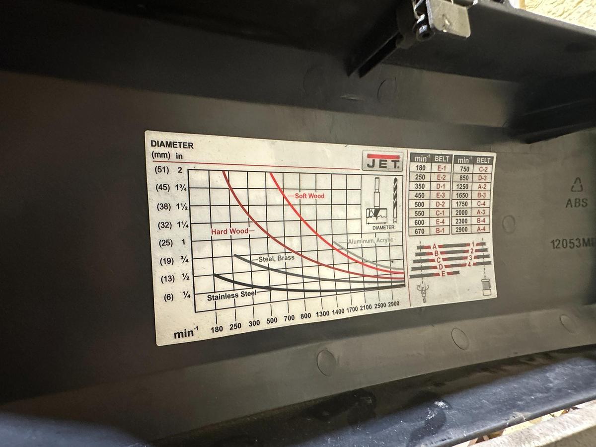 Used 2016 Jet JDP-17 Pedestal Drill