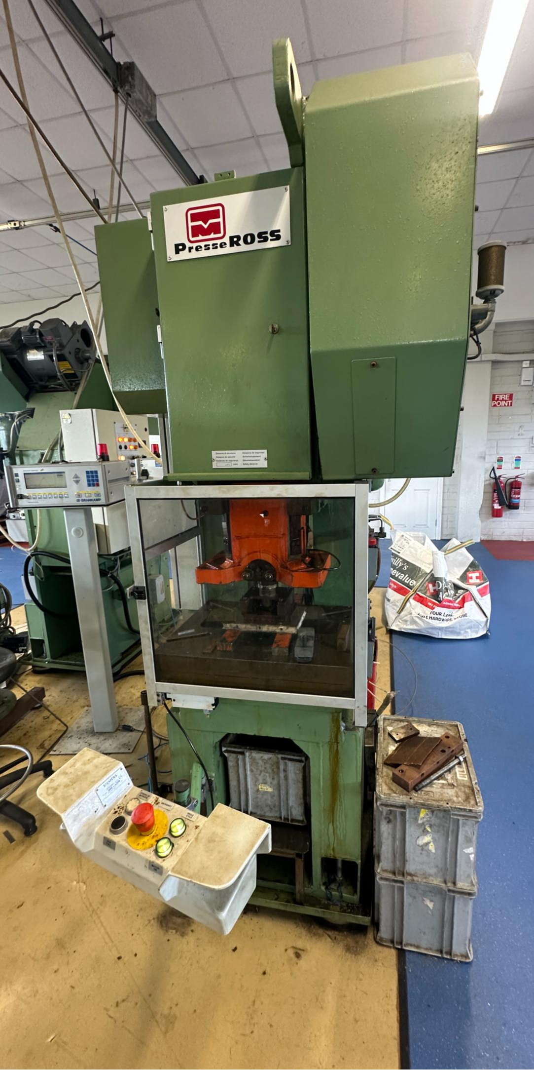 Used 2000 Presse Ross 40V-4 40 Ton Mechanical Press with Soprem Decoiler