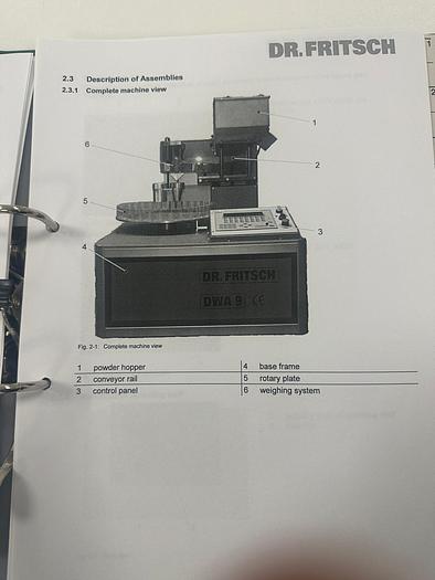 Used DR. Fritsch DWA 9 Dosing & Weighing Machine