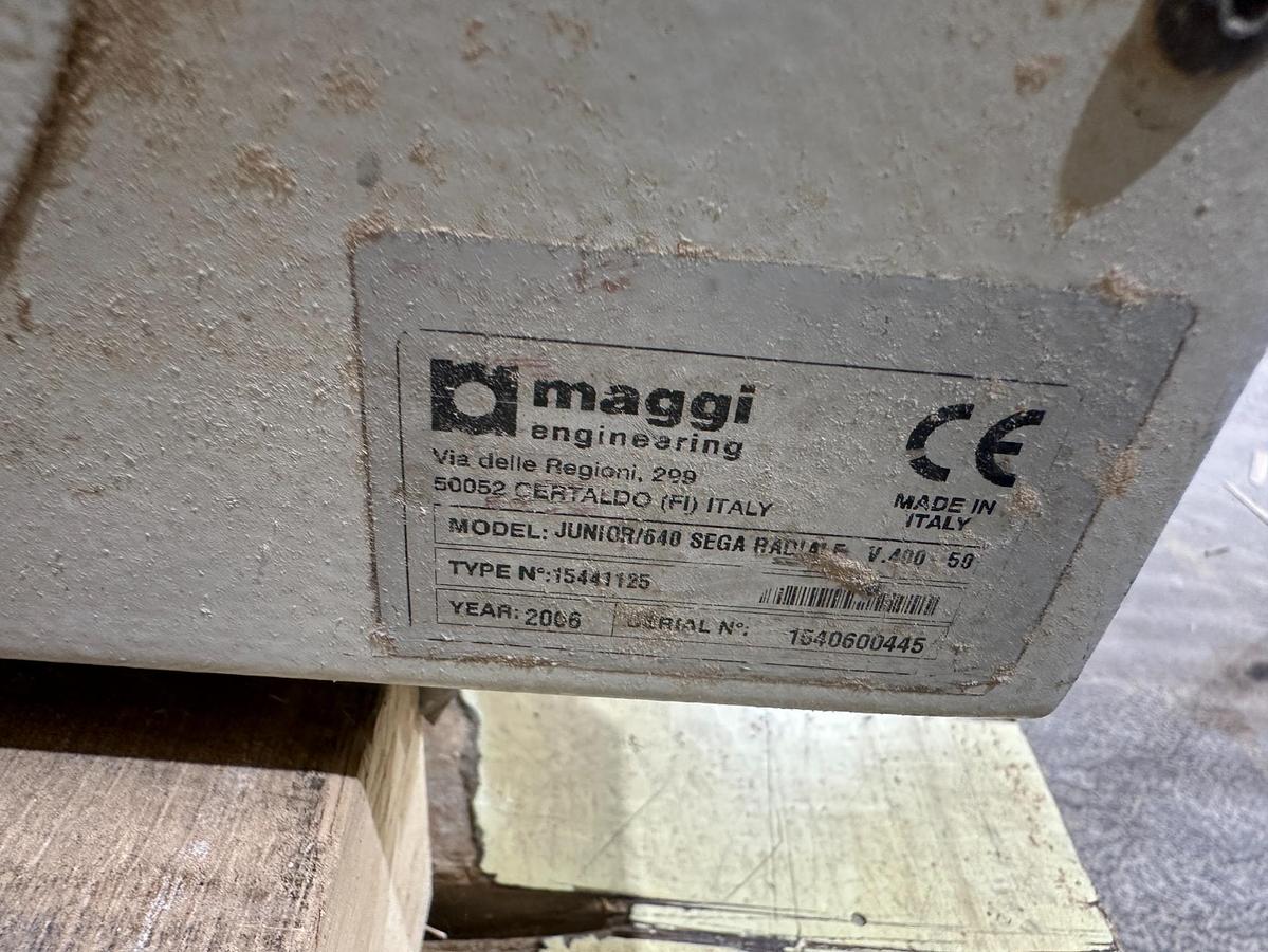 Used 2006 Maggi Junior 640 Sega Radial Arm Crosscut Saw