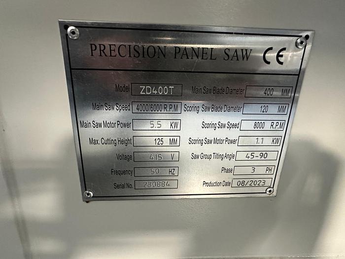 Used 2023 ZD 400T Sliding Table Saw