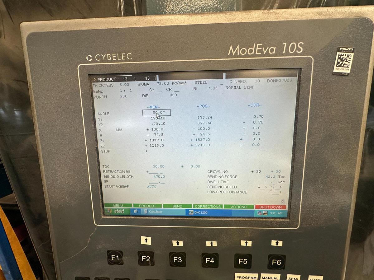 Used 2013 Durma AD-S 40175 CNC Press Brake – 6 Axis – Cybelec ModEva 10S Control