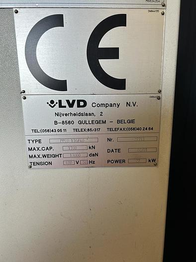 Used 2001 LVD PPEB 170/40 CNC Pressbrake