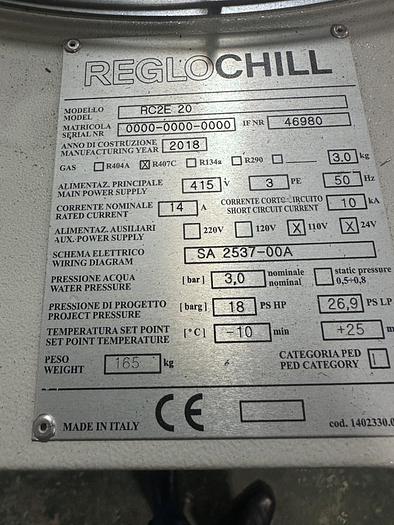 Used 2018 Reglochill RC2E 20 Chiller Unit