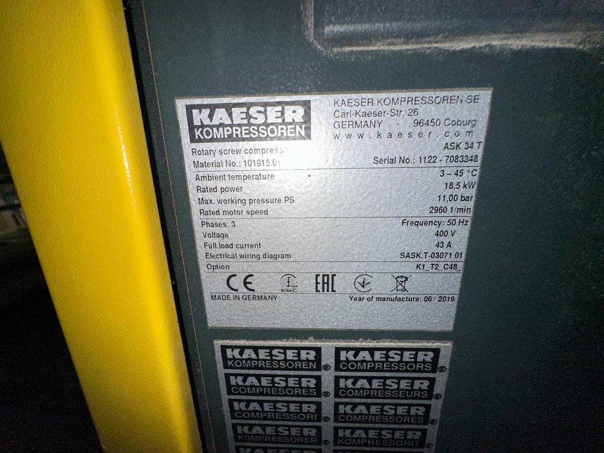 Used 2019 Kaeser ASK 34T Sigma Air Compressor