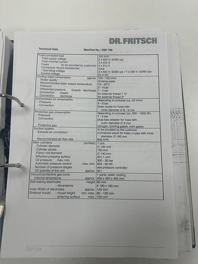 Used DR. Fritsch  DSP 515 Pressure Sintering Press
