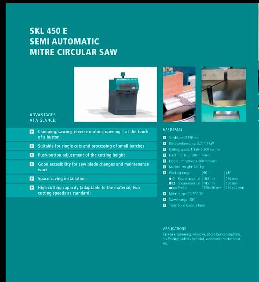 Used 2002 Kaltenbach SKL 450 E Circular Saw