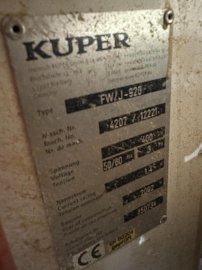 Used 2002 Kuper Fw/J 920 Zig Zag Veneer Splicing Machine