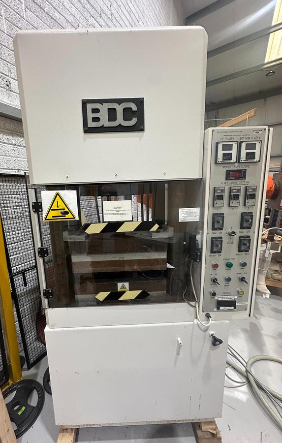 Used BDC 100T Hydraulic Moulding Press | Heated Platen Compression Press