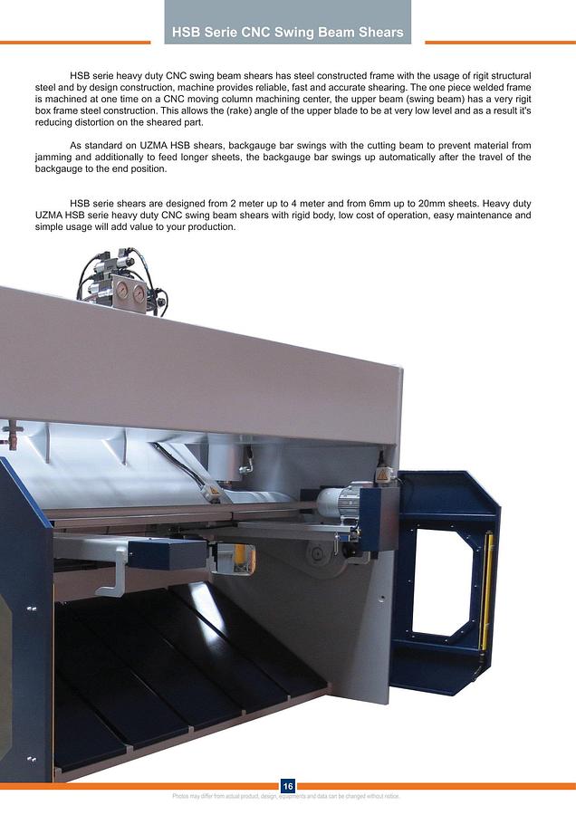 Uzma HSB 4016 Hydraulic Guillotine