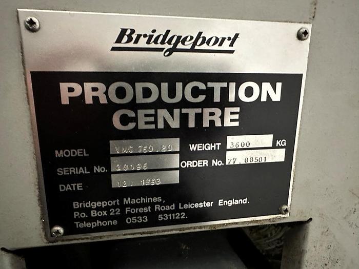 Used 1993 Bridgeport VMC 760/22 Vertical Machining Centre