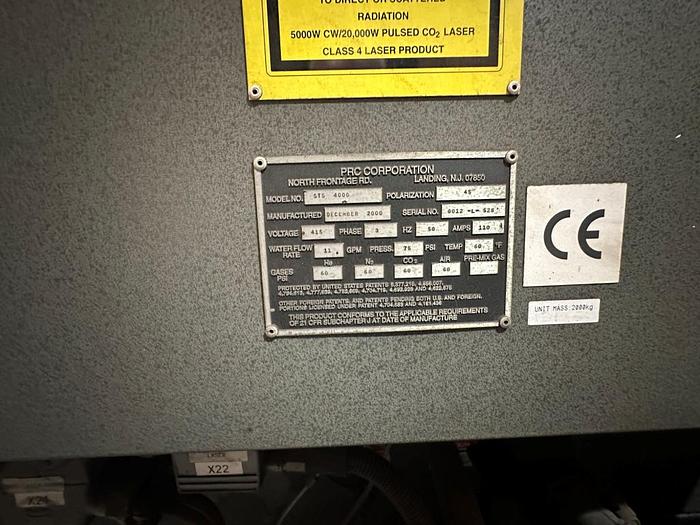 Used 2001 Bristow Laser Systems BLS 6000 4kW Laser