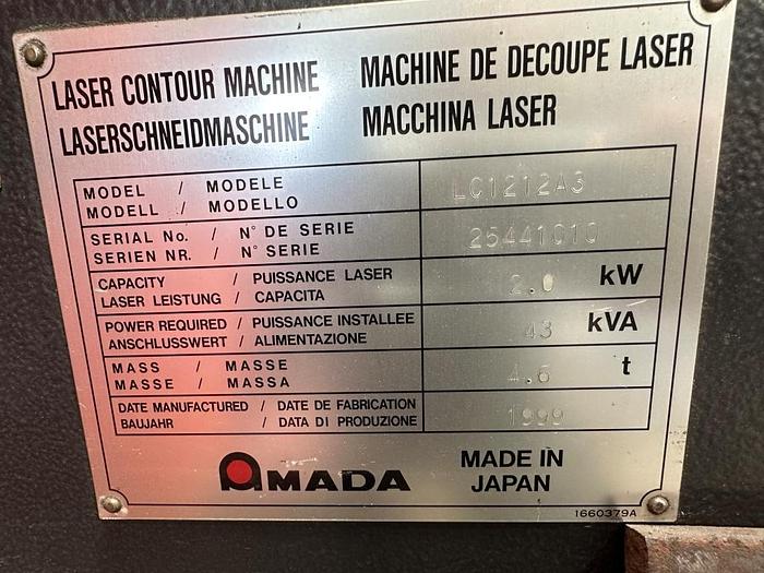 Used 1999 Amada Lasmac LC-1212A3 CNC Laser